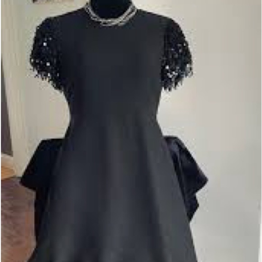 Kate Spade Elegant Black Dress with Lace Sleeves NWOT